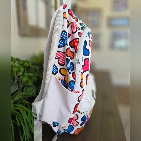 BRITTO Colorful Heart Print Backpack-Romero Britto - Picture 5 of 14
